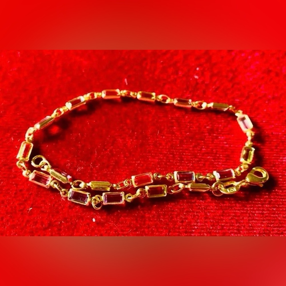 18K Gold Filled Multi Gemstone Anklet/Bracelet